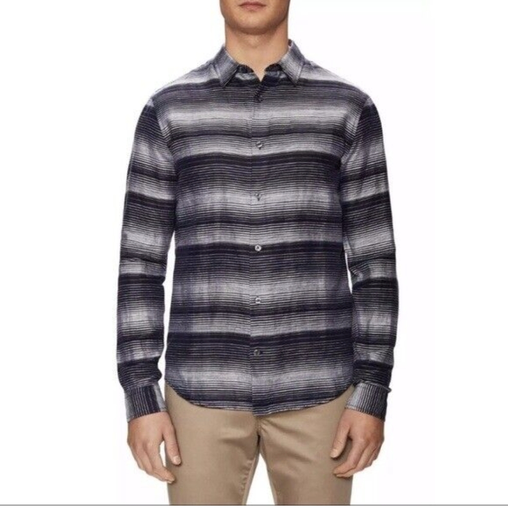 Natural Blue striped flannel shirt size XL